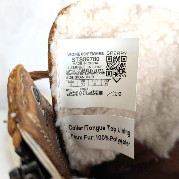 Sperry Tall Saltwater Duckboots Women's Size 6 Top Sider Brown Leather and Cream - Picture 12 of 14